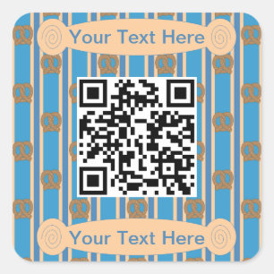 Pegatina Cuadrada Fun and Fancy Pretzel QR
