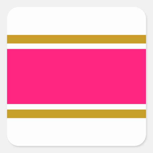 Pegatina Cuadrada Fun Bright Rosa Carreras Marrón Divertido Estriba  (Anverso)