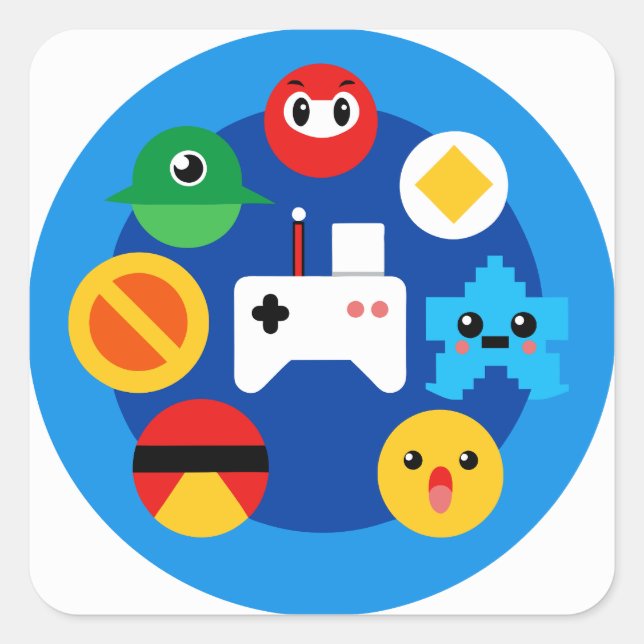 Pegatina Cuadrada Fun de la galería de arte retro (Anverso)