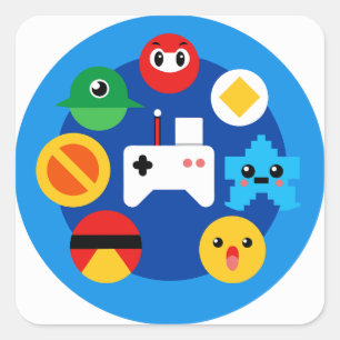 Pegatina Cuadrada Fun de la galería de arte retro