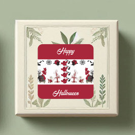 Pegatina Cuadrada Fun espeluznante asusta fantasea a los murciélagos