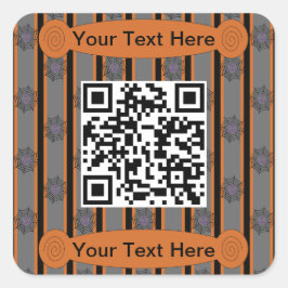 Pegatina Cuadrada Fun y Fancy Halloween Spider Web QR Code