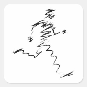 Pegatina Cuadrada Funcionamiento, corredores, Triathletes