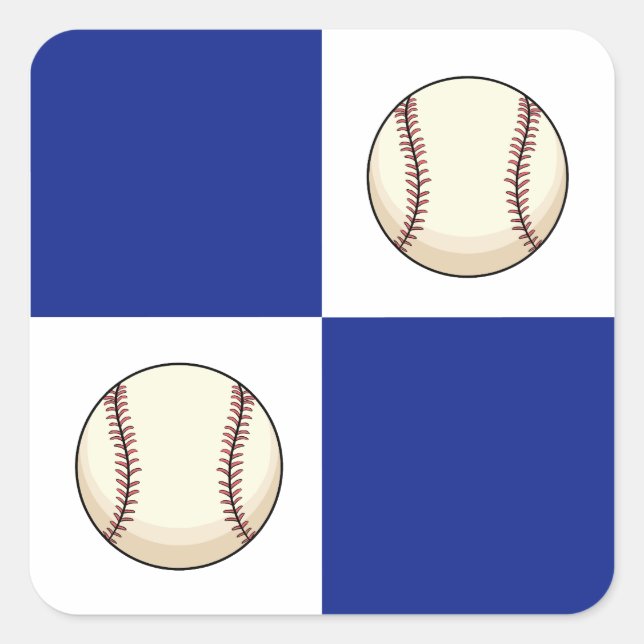 Pegatina Cuadrada Fundadosa plantilla de fotos de béisbol (Anverso)