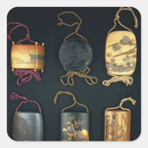 Pegatina Cuadrada Fundas Inro, siglo XIX