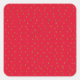Pegatina Cuadrada Fundido fondo de fresa rojo