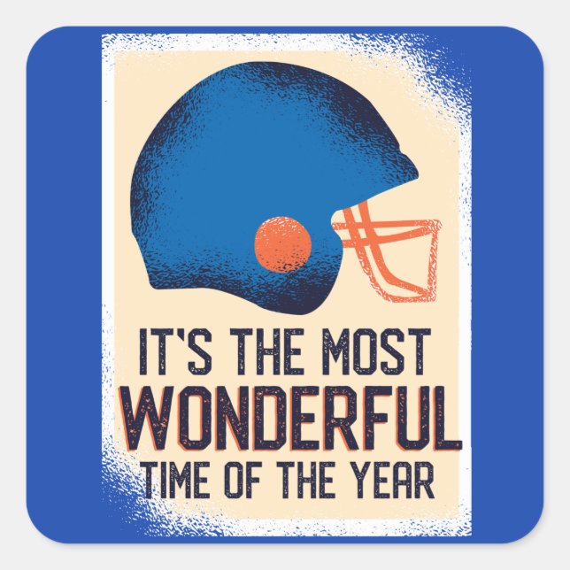 Pegatina Cuadrada Fundido futbol americano (Anverso)