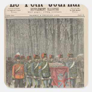 Pegatina Cuadrada Funeral de Albert Victor Duke de Clarence