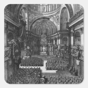 Pegatina Cuadrada Funeral de Marie-Louise d'Orleans Reina de