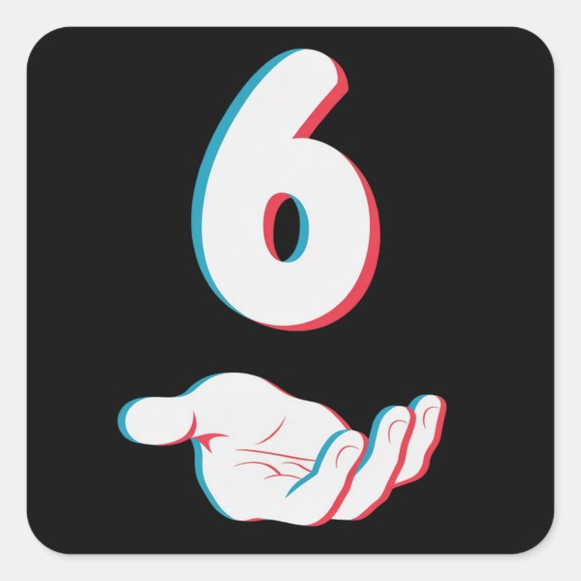 Pegatina Cuadrada Funny 67 Six Seven Meme Couple Matching  (Anverso)