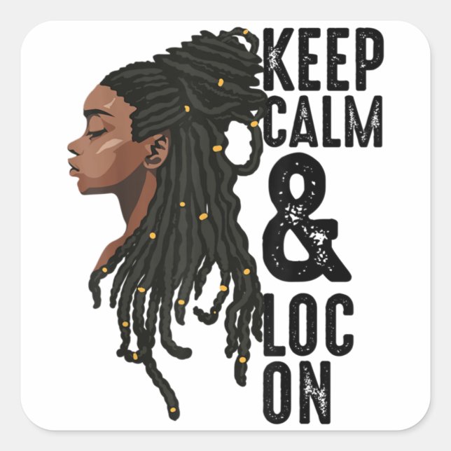 Pegatina Cuadrada Funny Black Melanin Dreadlocks Regalo Cute Afro Lo (Anverso)