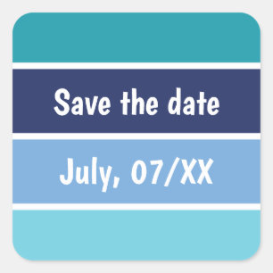 Pegatina Cuadrada Funny Blue Striped