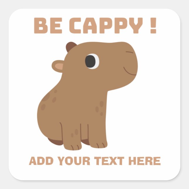 Pegatina Cuadrada Funny Capybara Personalizado (Anverso)