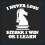Pegatina Cuadrada Funny Chess Piece Chess Player Fun Chess Game Gift<br><div class="desc">Great chess player saying design with horse Springer chess figure design for chess players who are professionals on their chessboard and love thinking sport,  Chess sayings for chess club,  chess club and chess players who love their chess game</div>