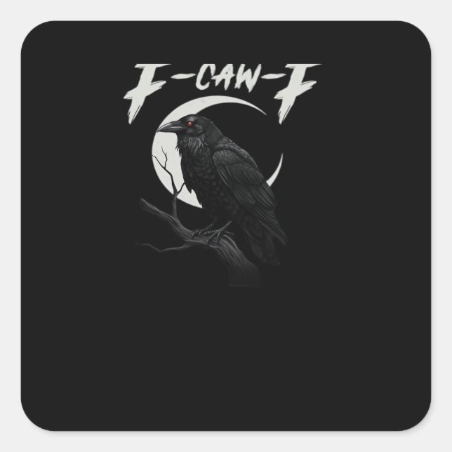 Pegatina Cuadrada Funny Crow Essential Retro Classic (Anverso)