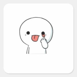 Pegatina Cuadrada Funny Cute Chibi Character Sticker