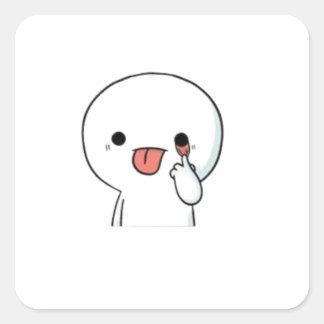 Pegatina Cuadrada Funny Cute Chibi Character Sticker
