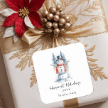 Pegatina Cuadrada Funny Cute MInimalist Snowman Frosted Forest<br><div class="desc">Funny Cute MInimalist Snowman Frosted Forest Christmas Square Stickers. Add a charming and festive touch to your holiday celebrations with our Funny Cute Minimalist Snowman Frosted Forest Christmas Square Stickers. These adorable stickers feature a minimalist design of a cute snowman, surrounded by a serene snowy forest landscape, perfect for bringing...</div>