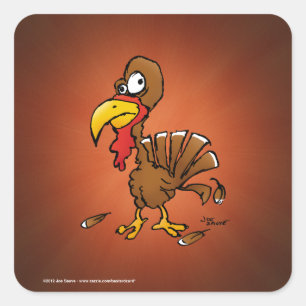 Pegatina Cuadrada Funny Derp Turkey Personalizado