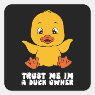 Pegatina Cuadrada Funny Duck Graphic