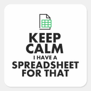 Pegatina Cuadrada Funny Excel Spreadsheets Lover Gift
