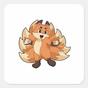 Pegatina Cuadrada Funny Fox
