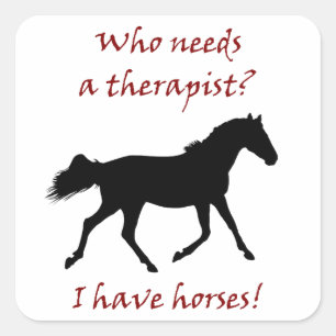 Pegatina Cuadrada Funny Horse Therapist