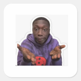 Pegatina Cuadrada Funny Khaby Meme Vinyl Sticker