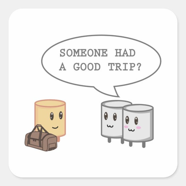 Pegatina Cuadrada Funny Marshmallow Camping Funny Smores Hombres Muj (Anverso)