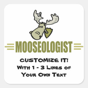 Pegatina Cuadrada Funny Moose