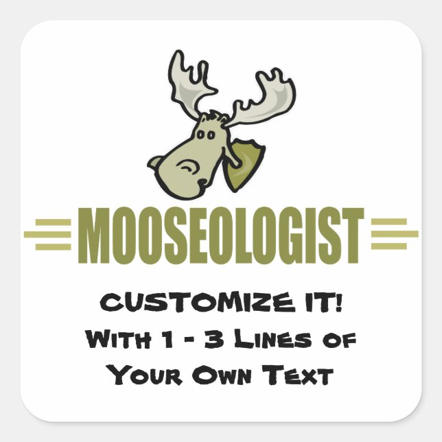 Pegatina Cuadrada Funny Moose (Anverso)