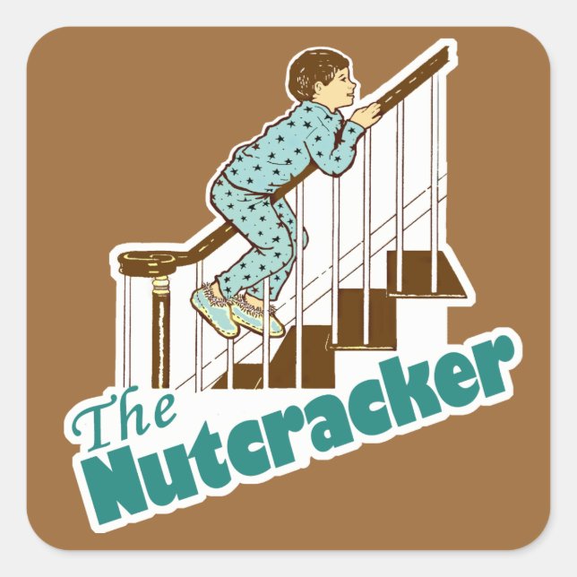 Pegatina Cuadrada Funny Navidades Nutcracker (Anverso)