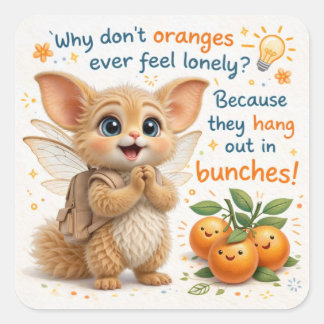 Pegatina Cuadrada Funny Orange Dad Joke