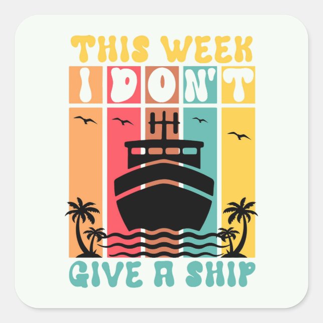 Pegatina Cuadrada Funny para cruceros (Anverso)