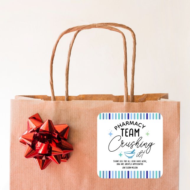 Pegatina Cuadrada Funny Pharmacy Week Gift – You’re Crushing It!  (Subido por el creador)