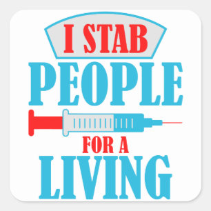 Pegatina Cuadrada Funny Phlebotomist Blood Lab Phlebotomy Tech
