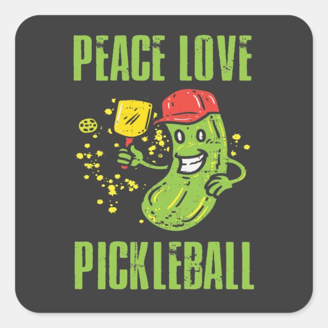 Pegatina Cuadrada Funny Pickleball (Anverso)