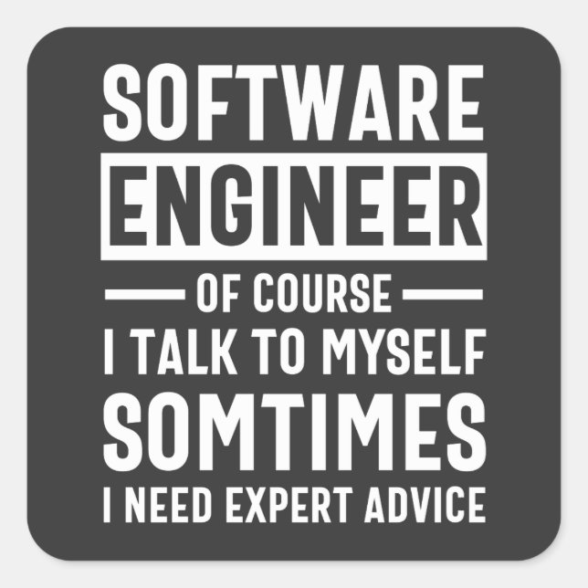 Pegatina Cuadrada Funny Programming Software Engineer Gift (Anverso)