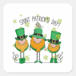 Pegatina Cuadrada Funny Saint Patrick's Day T-Shirt Irish Shamrock