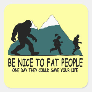 Pegatina Cuadrada Funny Sasquatch