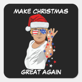 Pegatina Cuadrada Funny Trump 2024 vuelve a hacer grandes a los Navi
