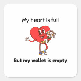 Pegatina Cuadrada Funny Valentine's