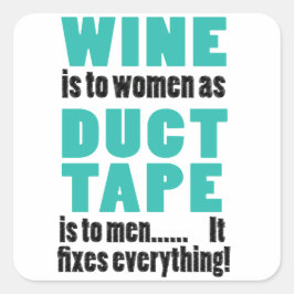 Pegatina Cuadrada Funny Wine Workout