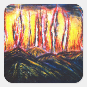 Pegatina Cuadrada Fury Fires