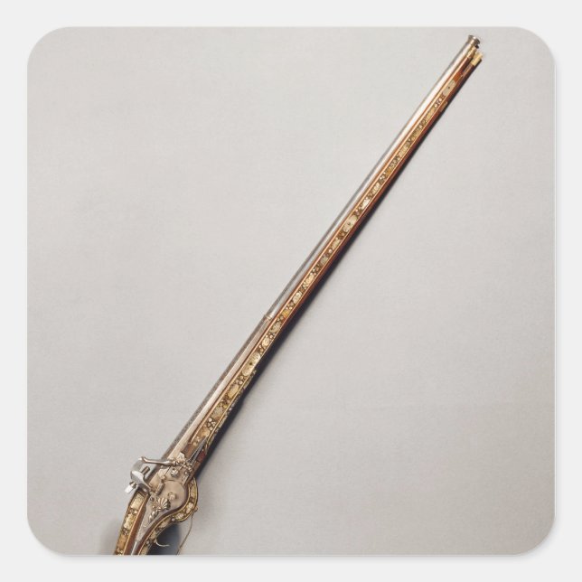 Pegatina Cuadrada Fusil Flintlock (Anverso)