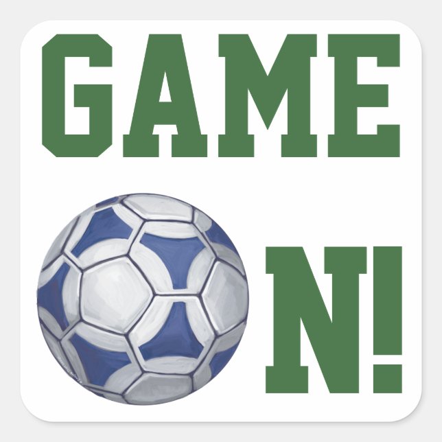 Pegatina Cuadrada Futbal (Anverso)