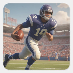 Pegatina Cuadrada Fútbol