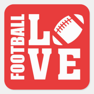 Pegatina Cuadrada Fútbol americano - Amor