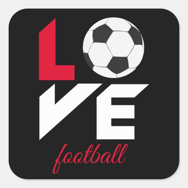 Pegatina Cuadrada Fútbol de amor (Anverso)