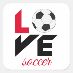 Pegatina Cuadrada Fútbol de amor